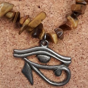 Tigers Eye Eye of Horus Necklace